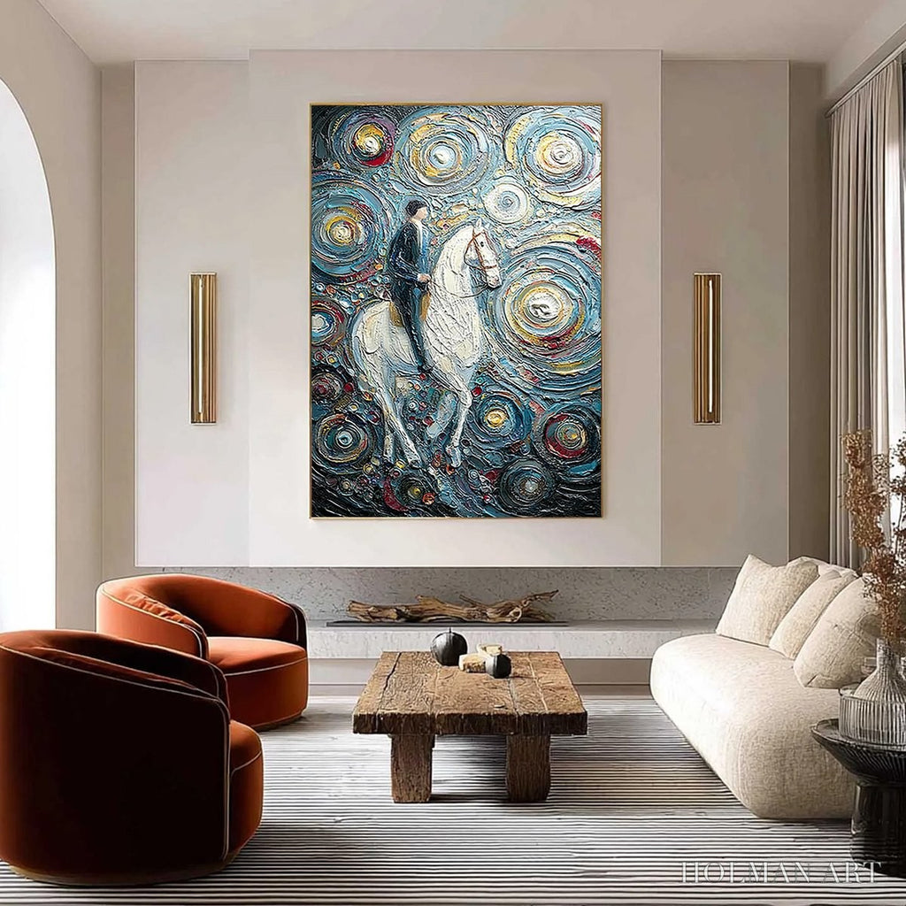 HOLMAN ART Celestial Journey – Textured Impasto Painting of a Rider - image 2