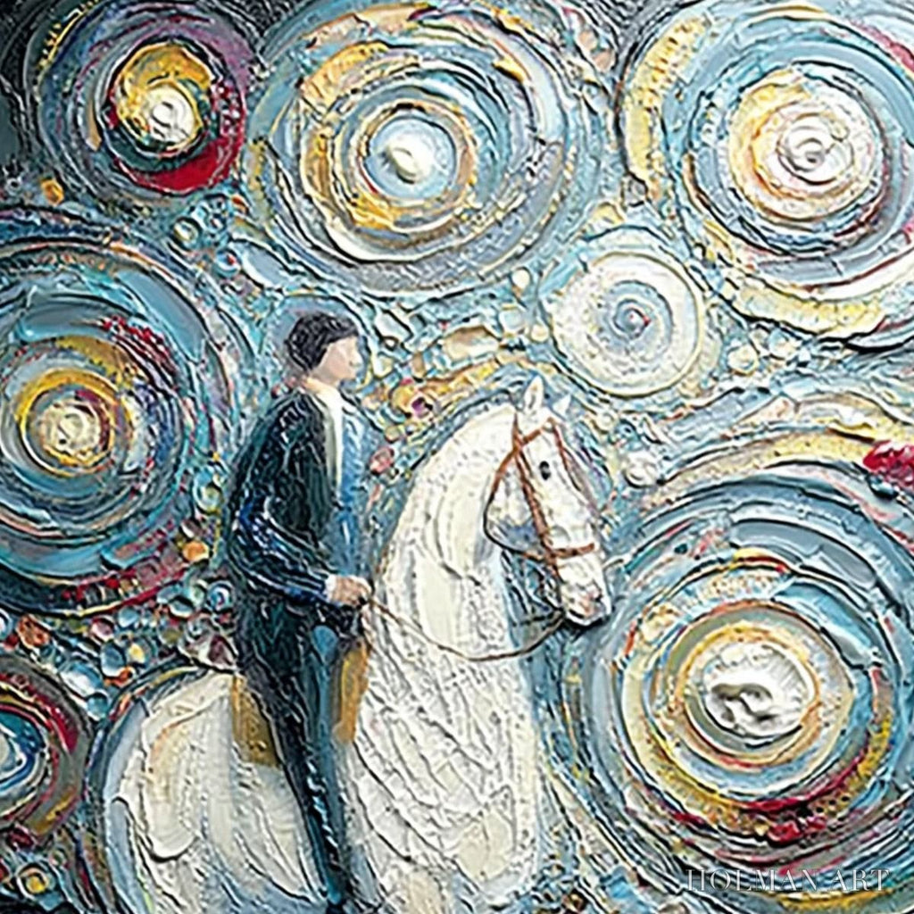HOLMAN ART Celestial Journey – Textured Impasto Painting of a Rider - image 3