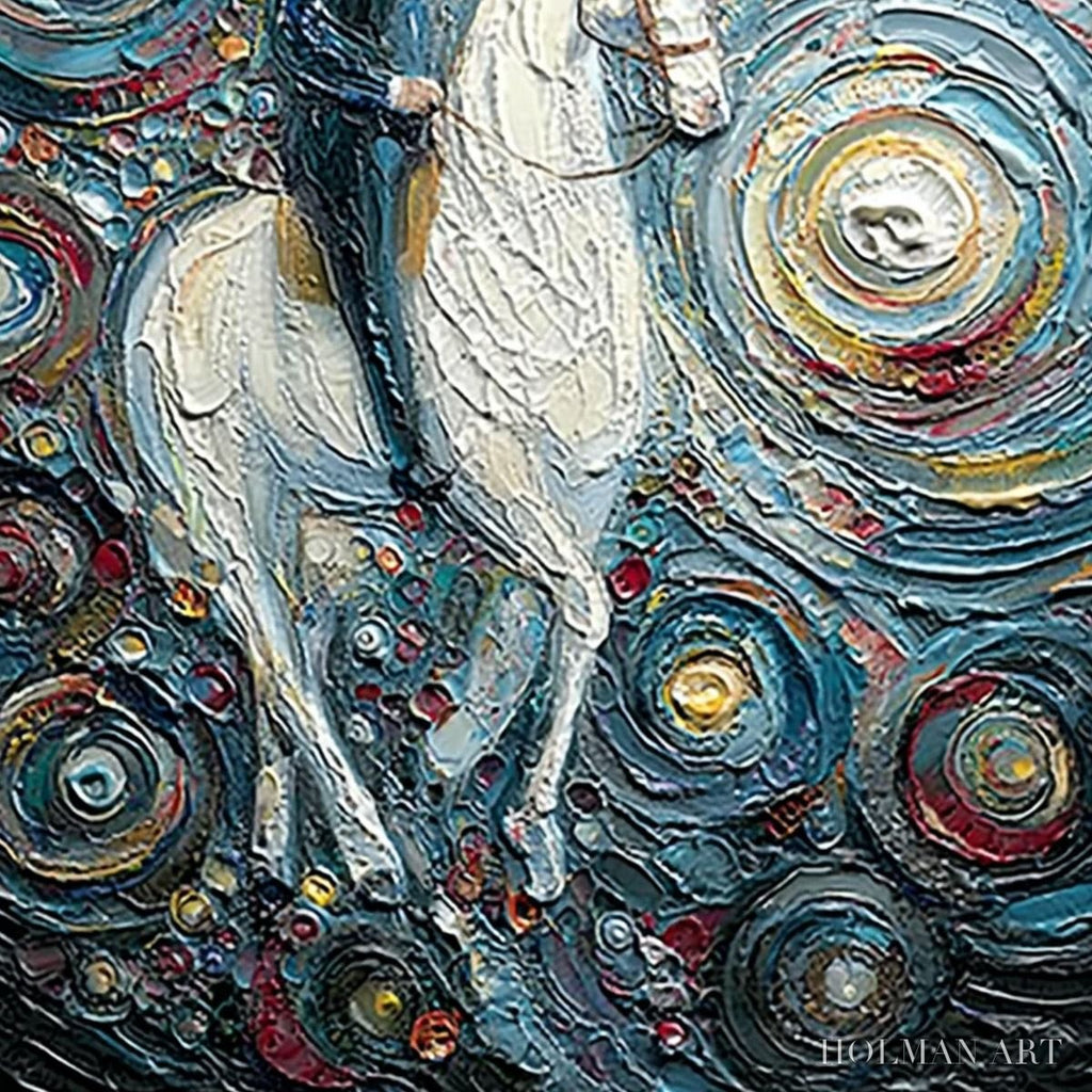 HOLMAN ART Celestial Journey – Textured Impasto Painting of a Rider - image 5