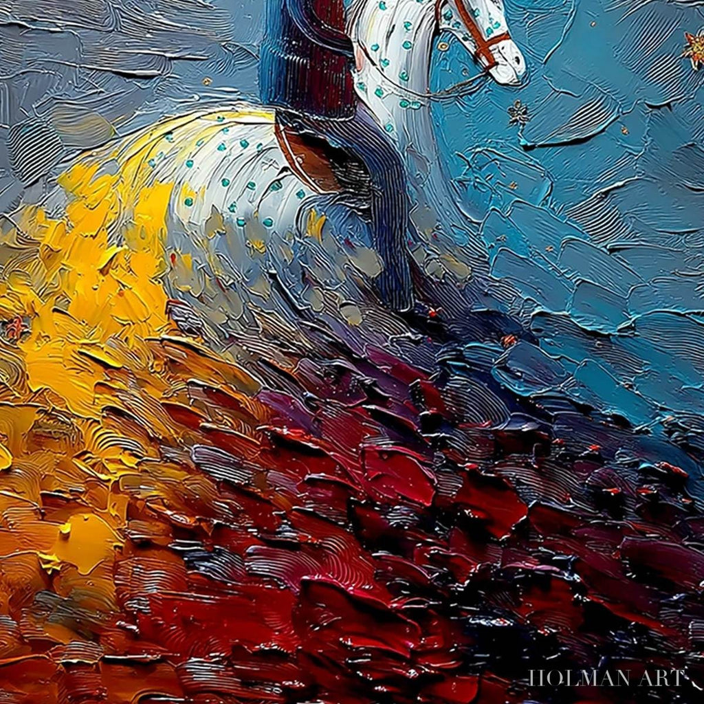 HOLMAN ART Lunar Journey – Textured Figurative Painting of a Rider Under the Moon - image 5