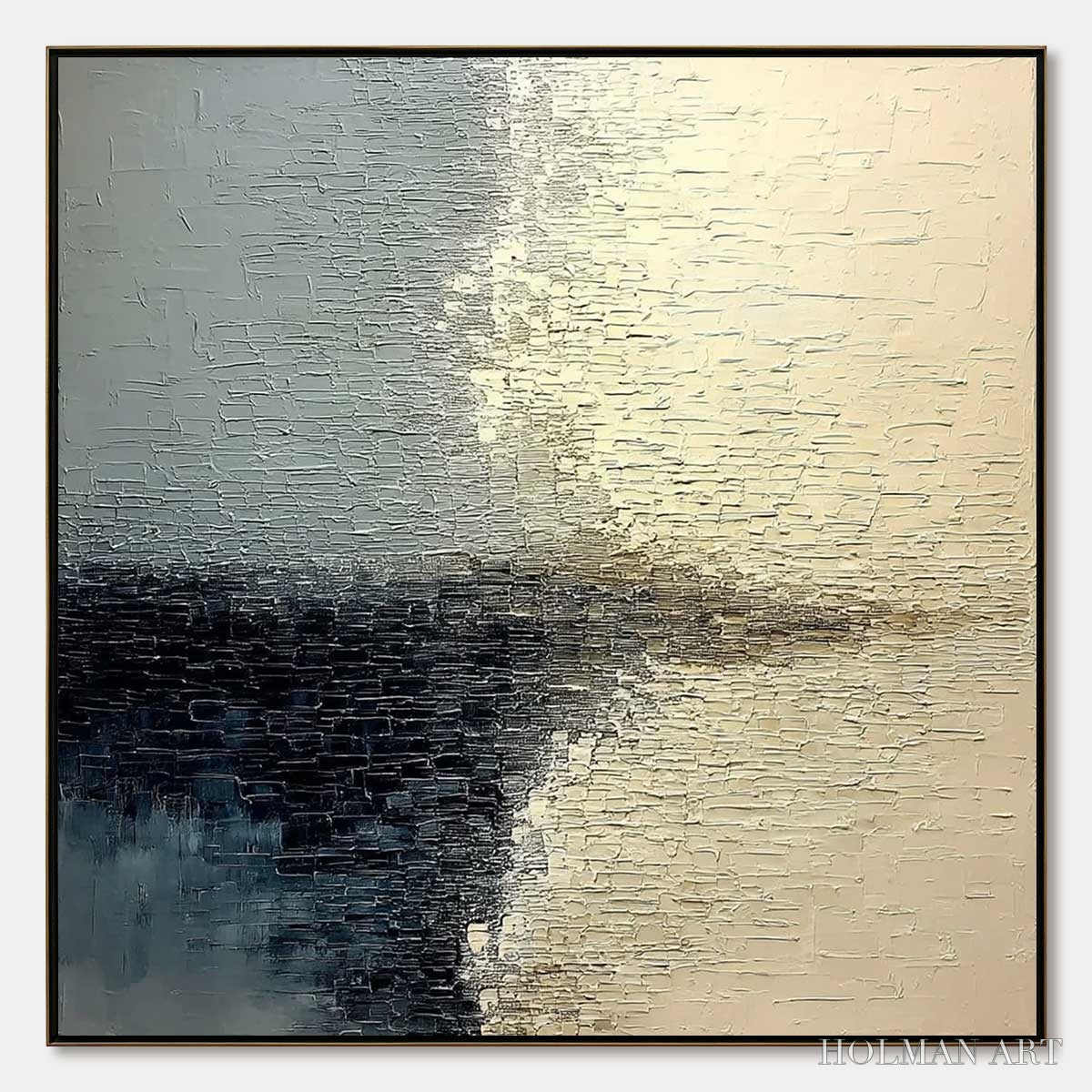 HOLMAN ART Stonehaven – Large Square Wabi Sabi Textured Abstract Painting - image 1