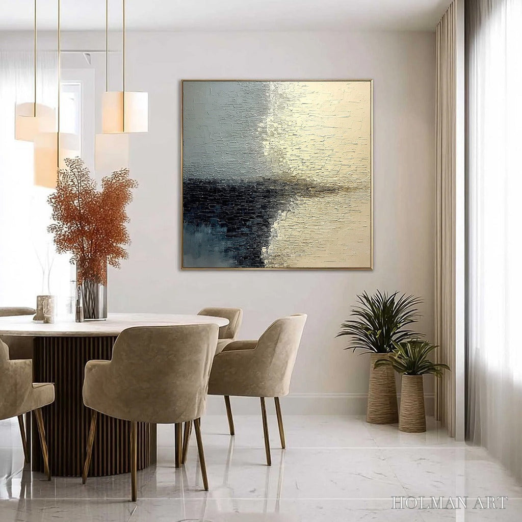 HOLMAN ART Stonehaven – Large Square Wabi Sabi Textured Abstract Painting - image 4