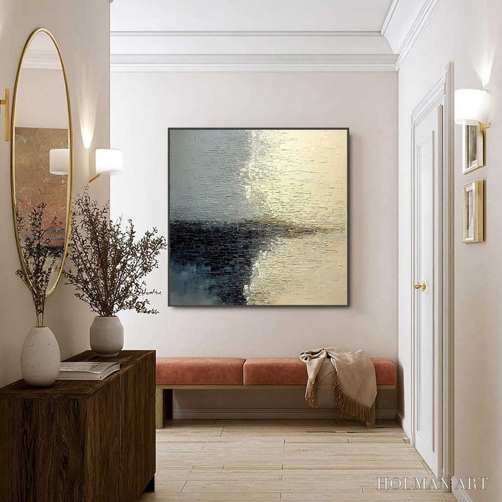 HOLMAN ART Stonehaven – Large Square Wabi Sabi Textured Abstract Painting - image 6