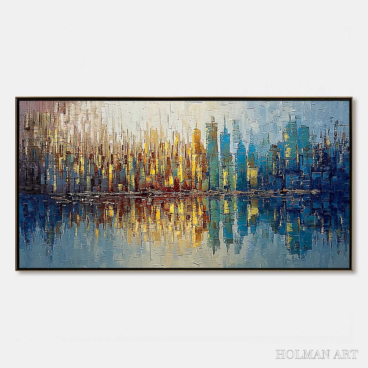 HOLMAN ART Urban Twilight – Textured Palette Knife Abstract Cityscape Painting - image 1