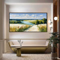 HOLMAN ART Golden Meadow Path – Textured Impasto Landscape Painting of a Countryside River - image 2