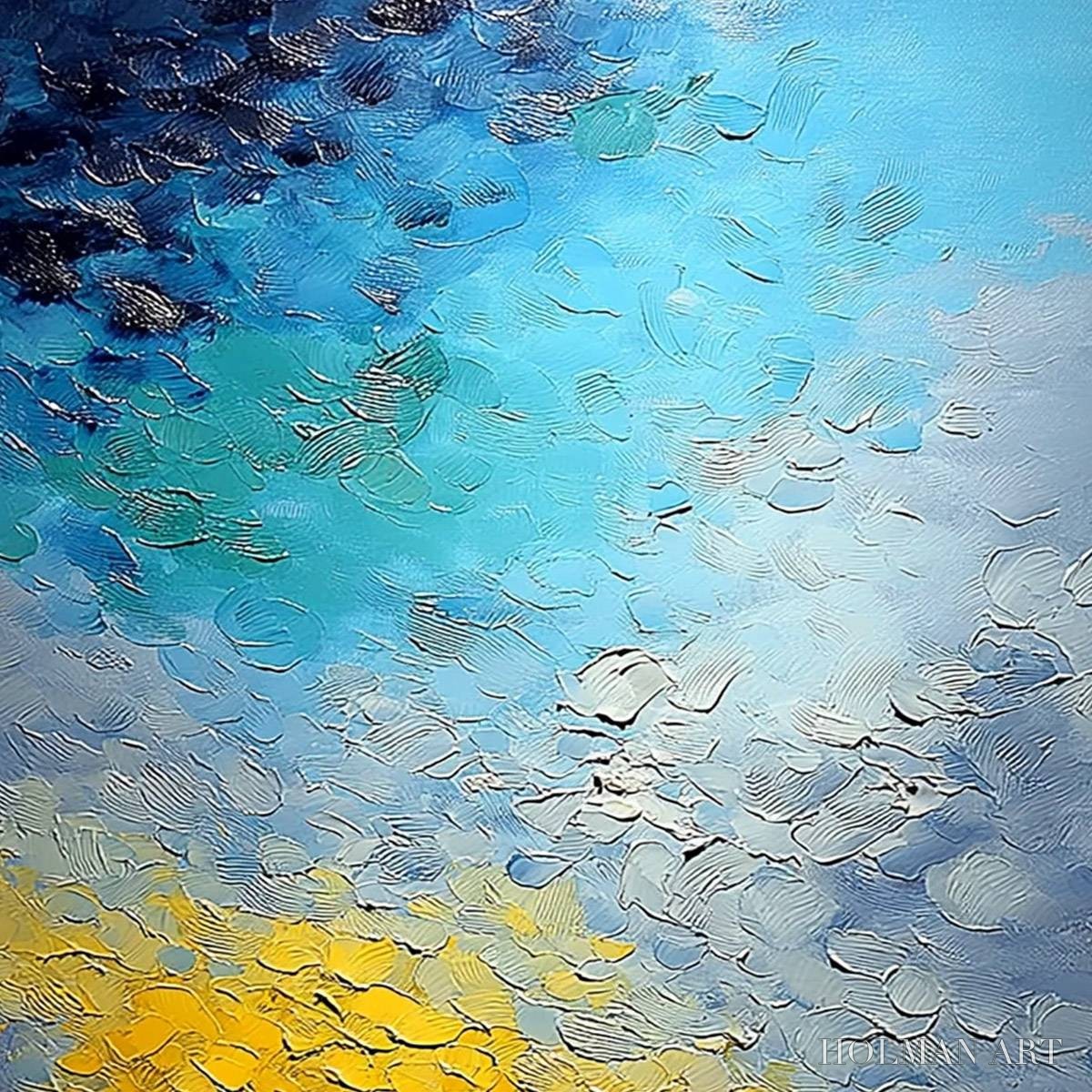 HOLMAN ART Chromatic Horizon – Vertical Textured Abstract Landscape Oil Painting - image 3