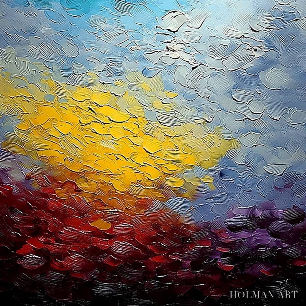 HOLMAN ART Chromatic Horizon – Vertical Textured Abstract Landscape Oil Painting - image 5