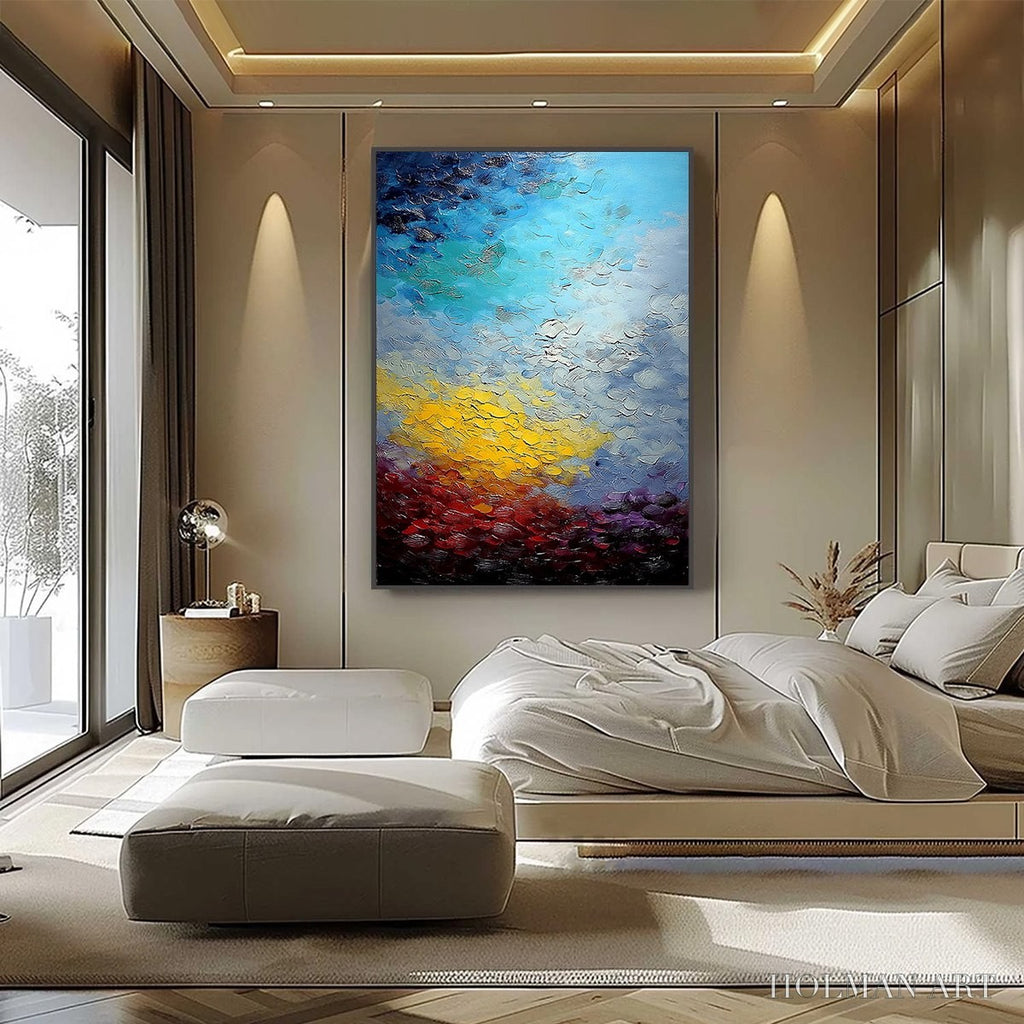 HOLMAN ART Chromatic Horizon – Vertical Textured Abstract Landscape Oil Painting - image 6