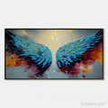HOLMAN ART Celestial Ascent – Abstract Angel Wings Impasto Oil Painting with Gold Leaf - image 1