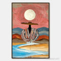 HOLMAN ART Riverbed Solitude – Textured Boho Figurative Portrait Painting on Canvas - image 1