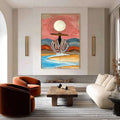 HOLMAN ART Riverbed Solitude – Textured Boho Figurative Portrait Painting on Canvas - image 2