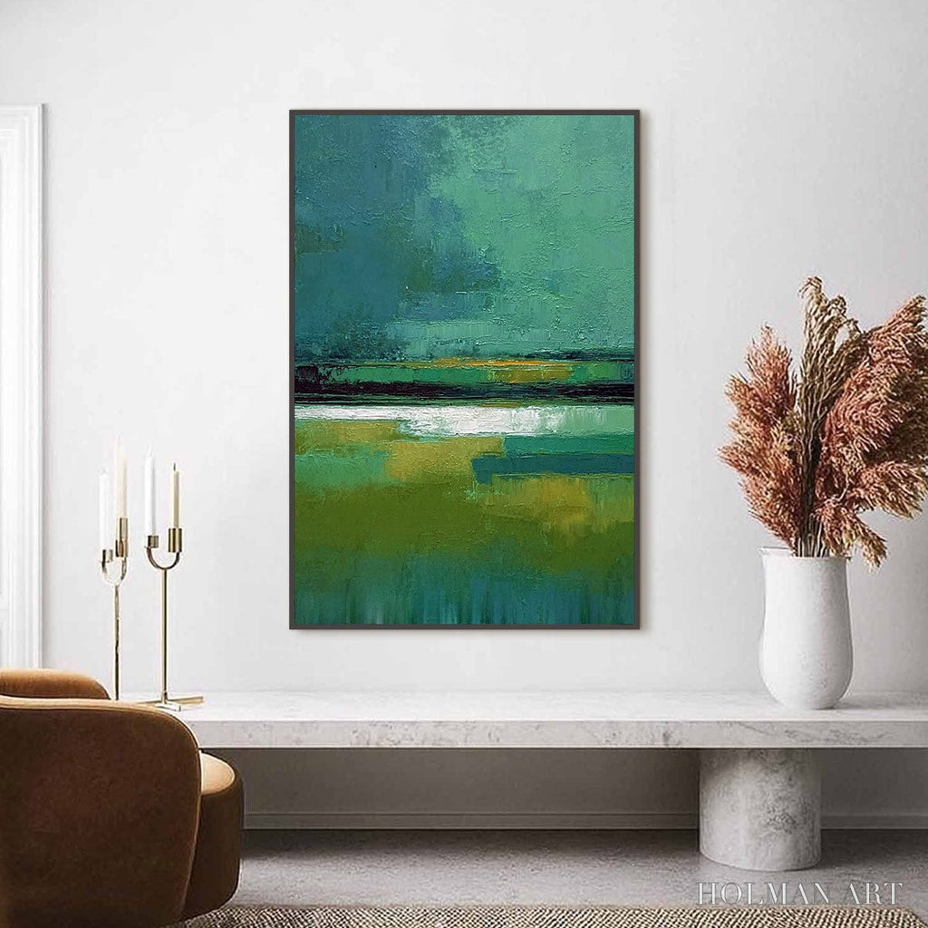 HOLMAN ART Verdant Horizon – Textured Wabi Sabi Abstract Landscape Painting - image 2