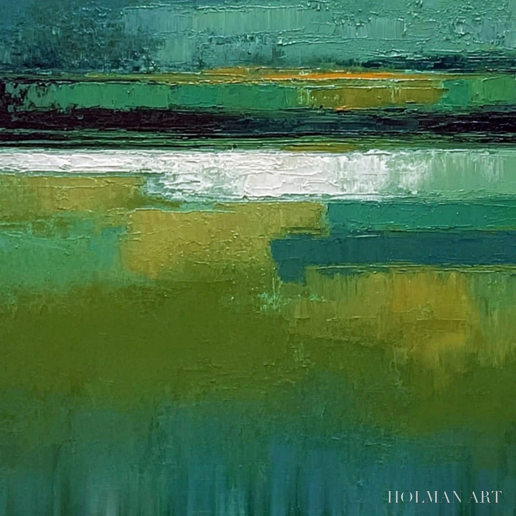 HOLMAN ART Verdant Horizon – Textured Wabi Sabi Abstract Landscape Painting - image 3