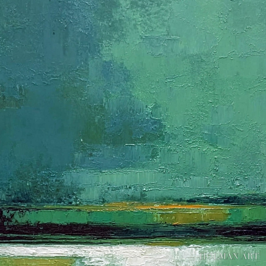 HOLMAN ART Verdant Horizon – Textured Wabi Sabi Abstract Landscape Painting - image 5