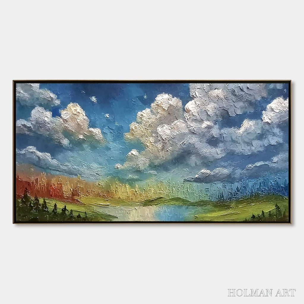 HOLMAN ART Chromatic Horizon – Large Textured Abstract Cityscape Landscape Painting - image 1