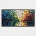 HOLMAN ART Aurora'S Reflection – Heavily Textured Abstract Impasto Landscape Painting - image 1