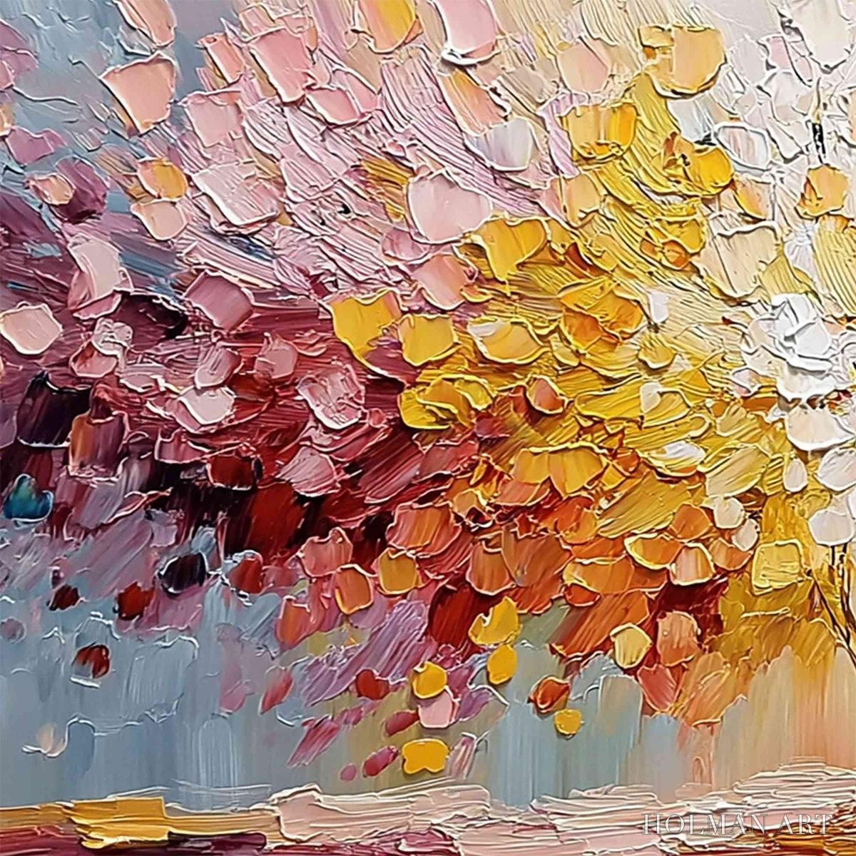 HOLMAN ART Spectrum of Life – Colorful Abstract Tree Impasto Palette Knife Painting - image 3