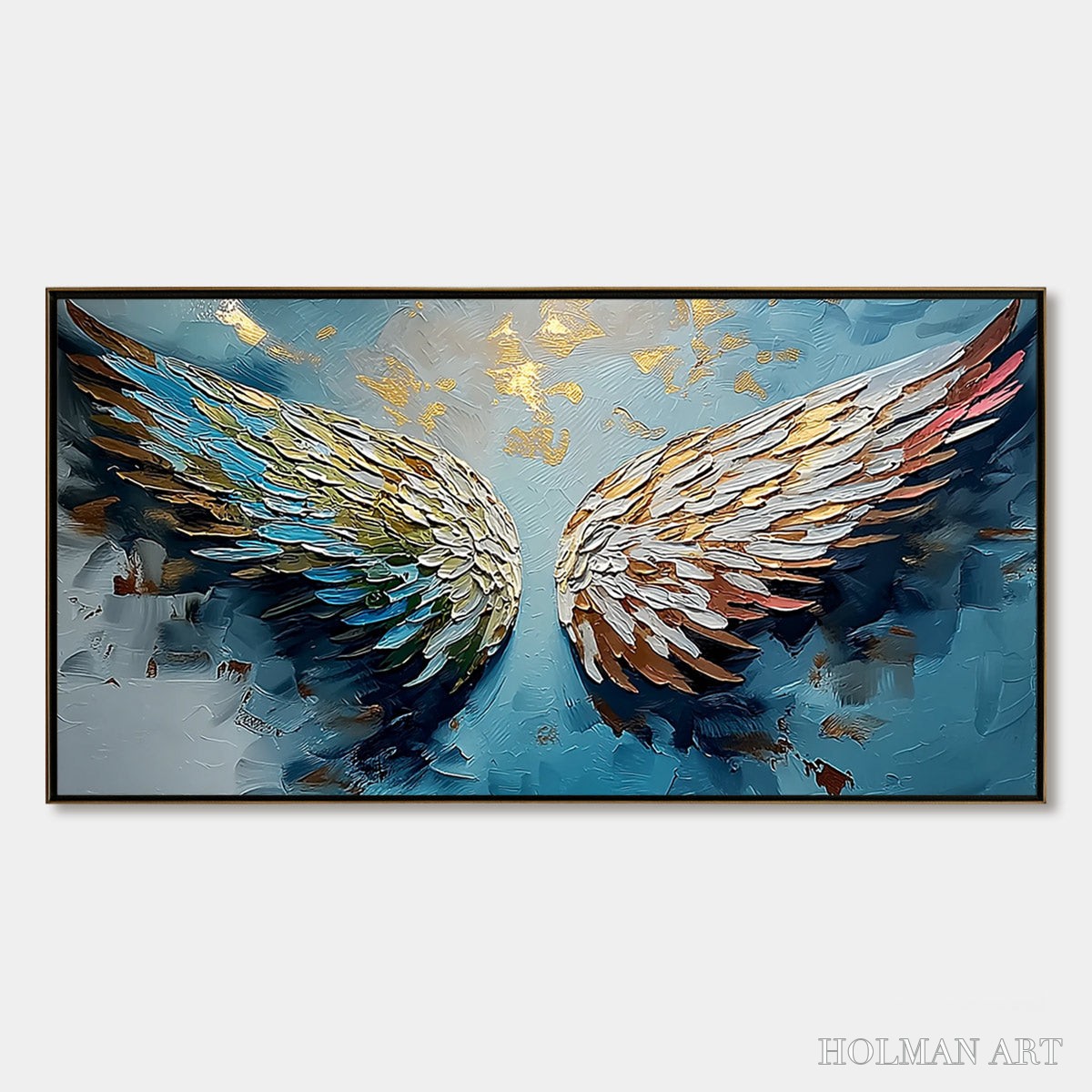 HOLMAN ART Ascension Abstract Angel Wings Textured Oil Painting On Canvas - image 1