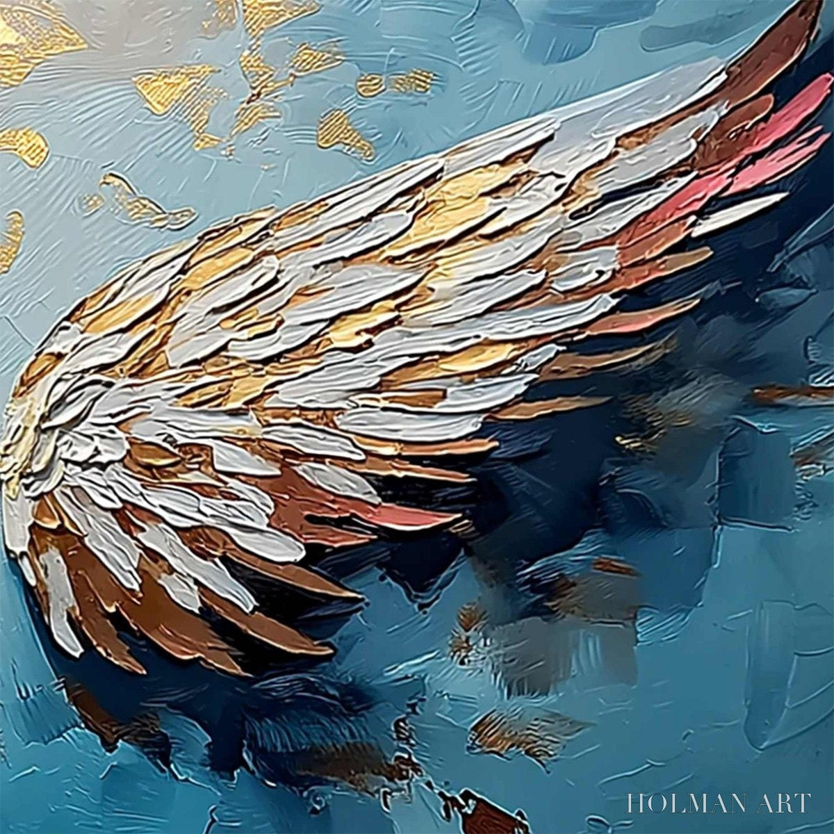 HOLMAN ART Ascension Abstract Angel Wings Textured Oil Painting On Canvas - image 5