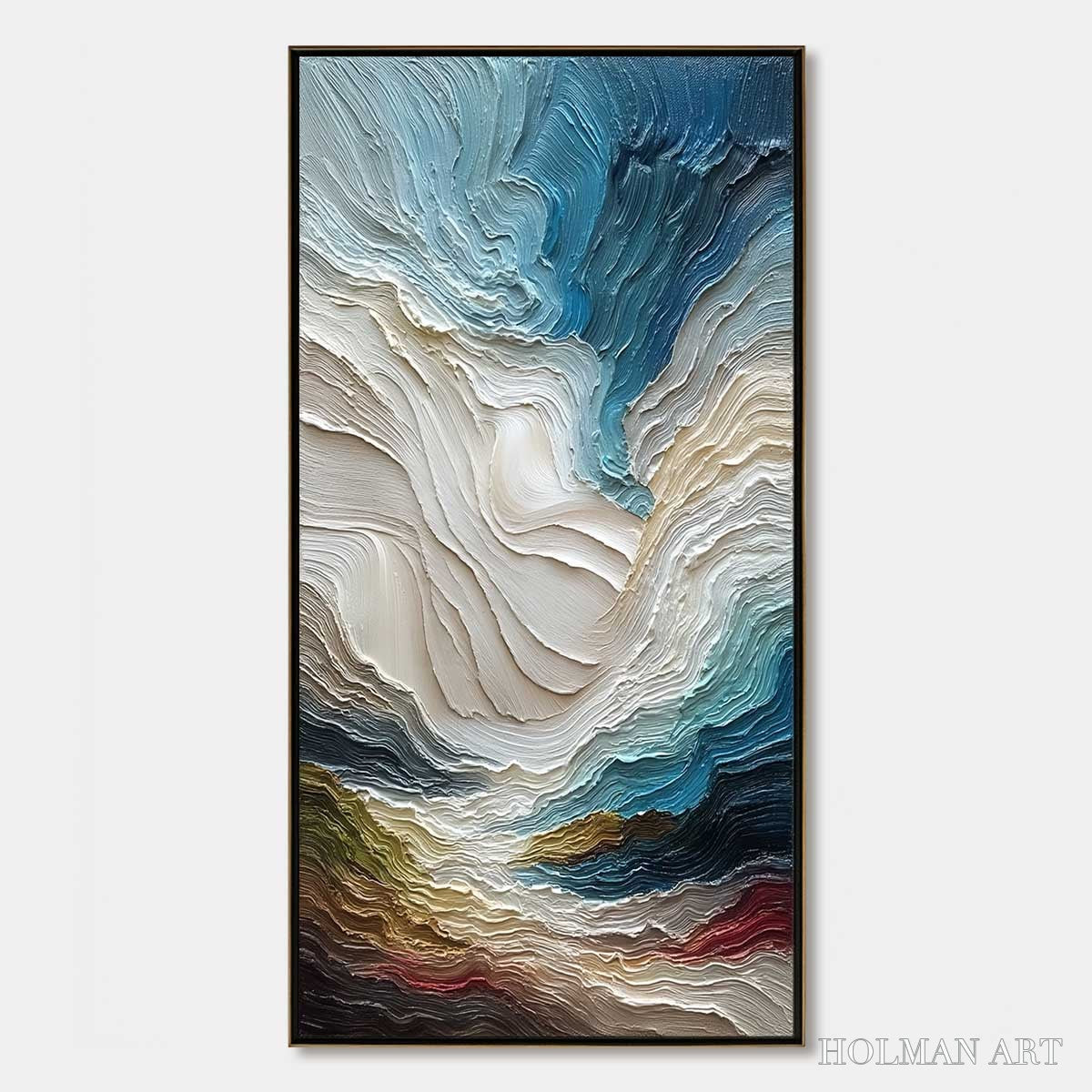 HOLMAN ART Stratum – Vertical Abstract Impasto Landscape Painting - image 1