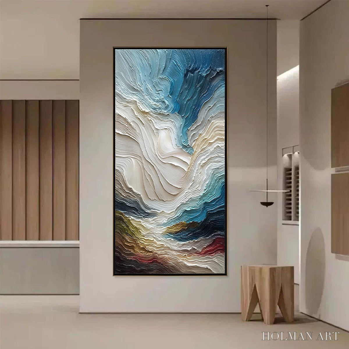HOLMAN ART Stratum – Vertical Abstract Impasto Landscape Painting - image 4