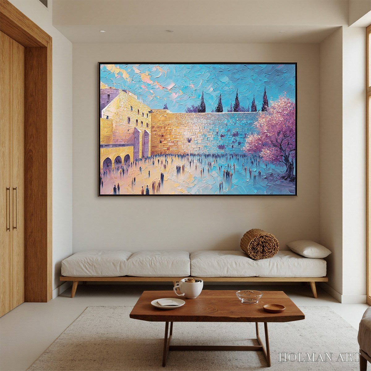 HOLMAN ART Eternal Prayer – Textured Impasto Painting of Jerusalem's Western Wall - image 2
