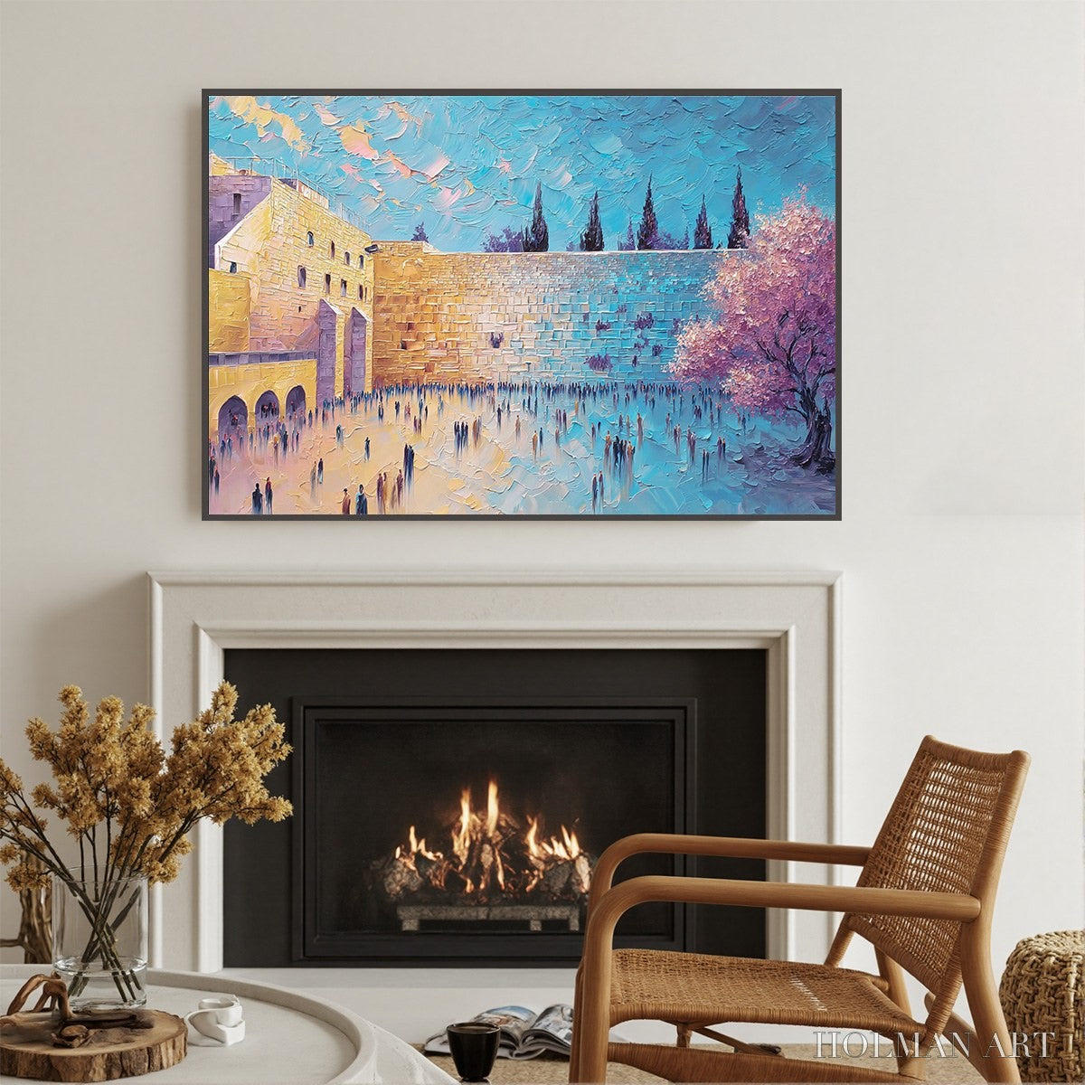 HOLMAN ART Eternal Prayer – Textured Impasto Painting of Jerusalem's Western Wall - image 4