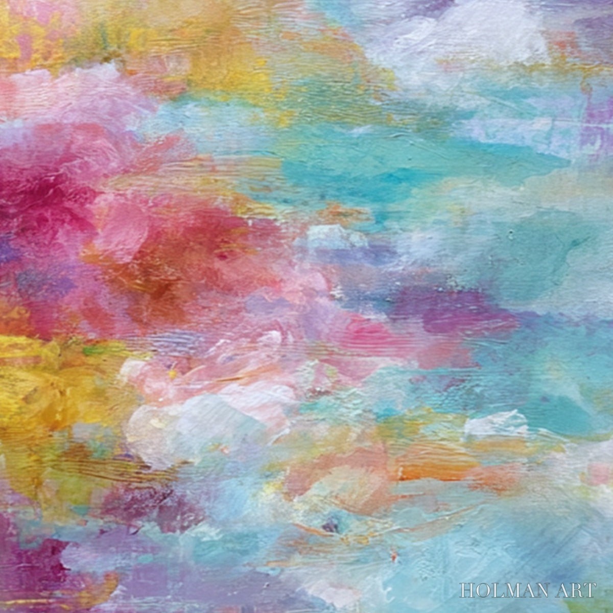 HOLMAN ART Morning Rapture – Colorful Abstract Cloudscape Painting Set of 2 - image 5