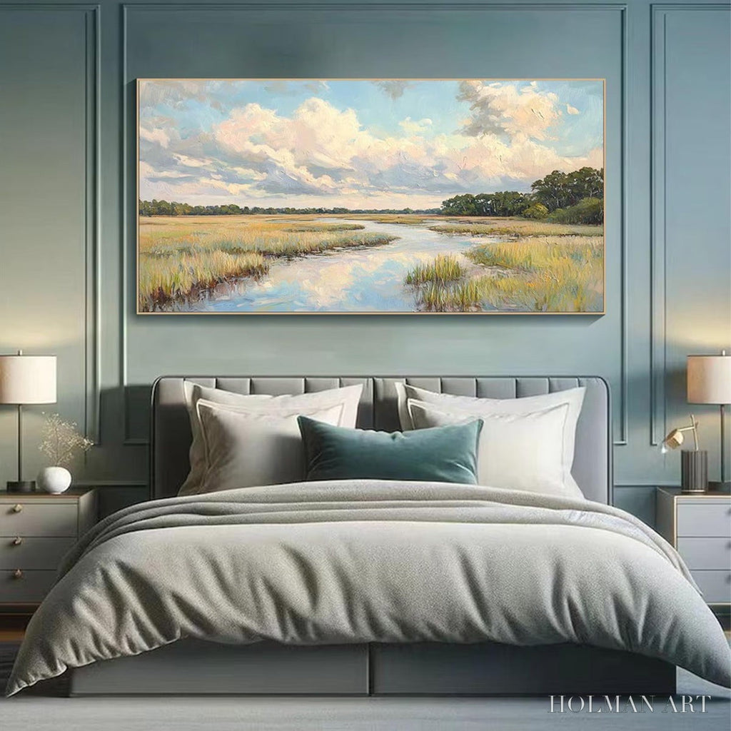 HOLMAN ART Cloudbreak Marsh – Serene River Marsh Landscape Painting - image 6