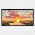 HOLMAN ART Emberglow Marsh – Colorful Palette Knife Sunset Landscape Painting - image 1
