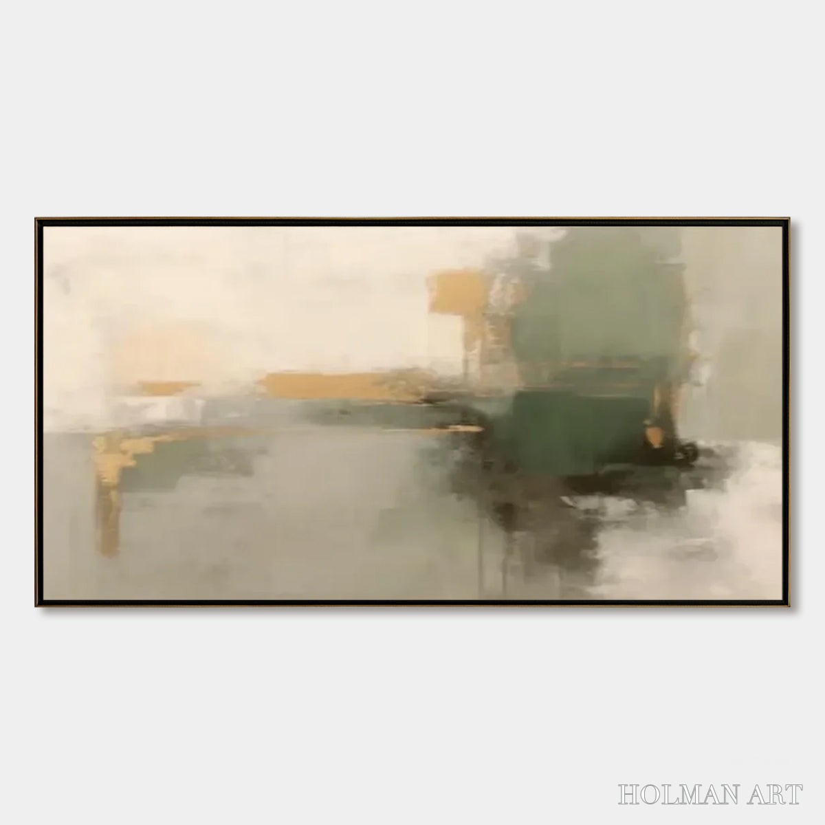 HOLMAN ART Verdant Echo – Wabi Sabi Abstract Landscape Painting - image 1