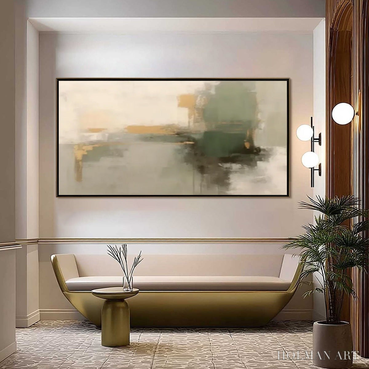 HOLMAN ART Verdant Echo – Wabi Sabi Abstract Landscape Painting - image 2