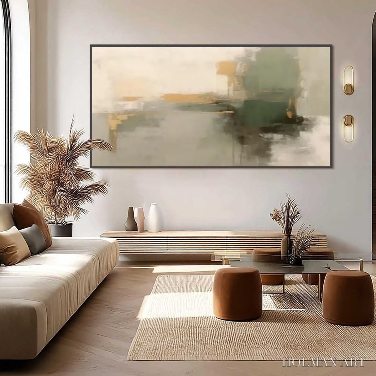 HOLMAN ART Verdant Echo – Wabi Sabi Abstract Landscape Painting - image 3