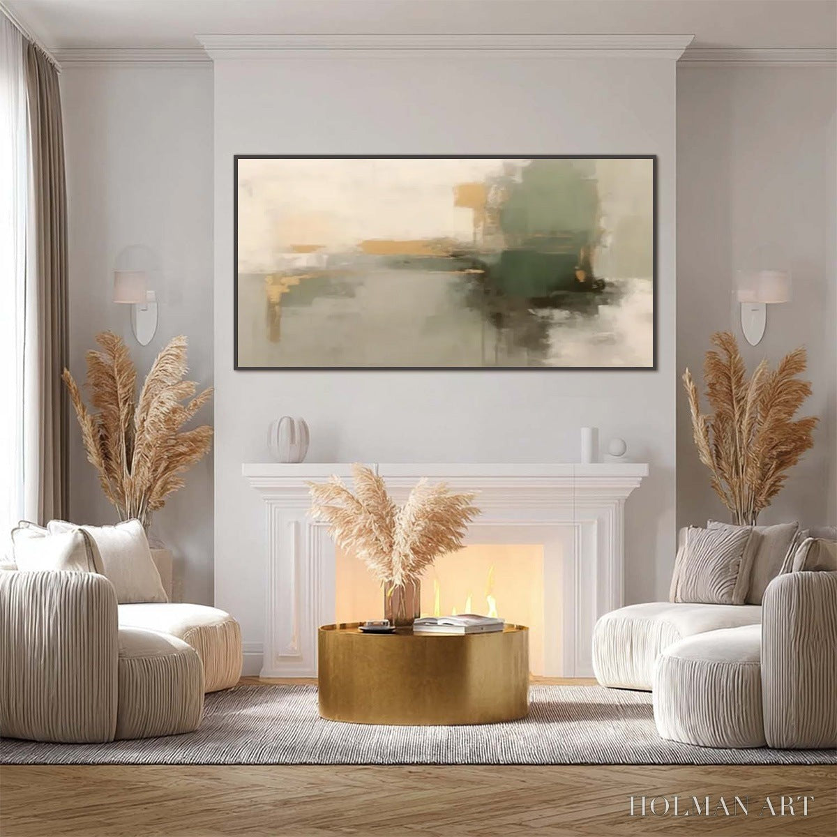 HOLMAN ART Verdant Echo – Wabi Sabi Abstract Landscape Painting - image 4