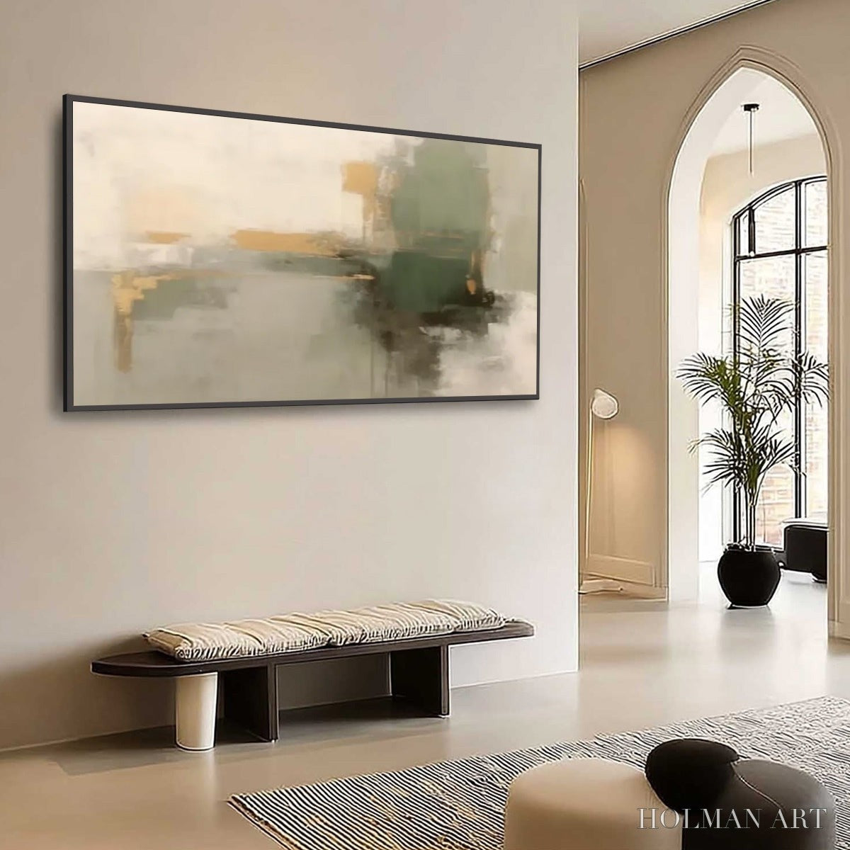 HOLMAN ART Verdant Echo – Wabi Sabi Abstract Landscape Painting - image 5