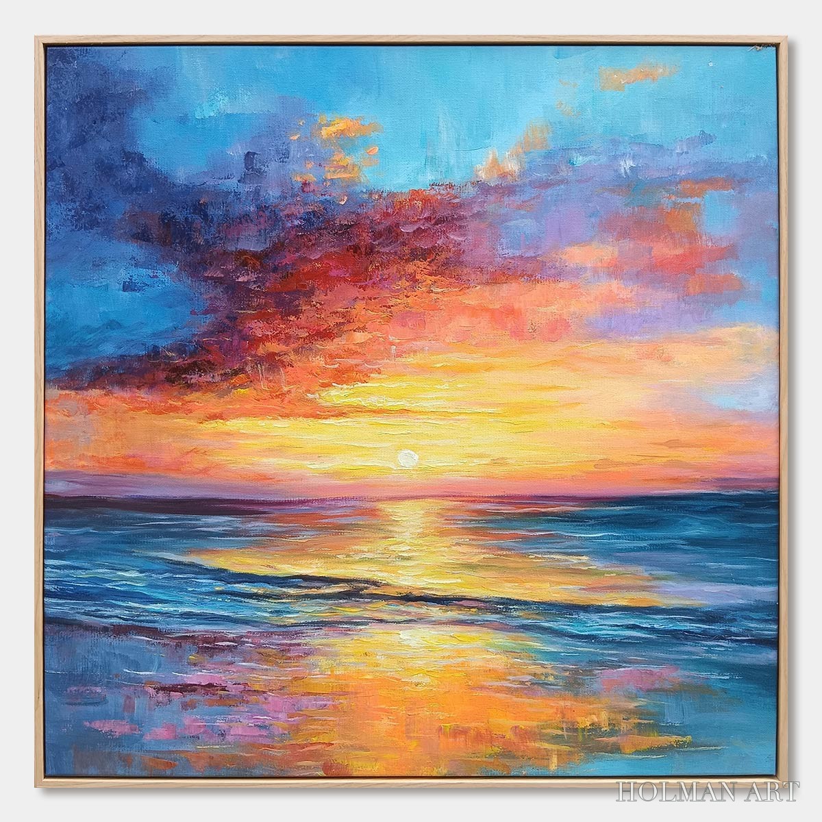 HOLMAN ART Ready to Ship | Golden Hour | 28''X28'' | 70x70cm | Wood Frame - image 3