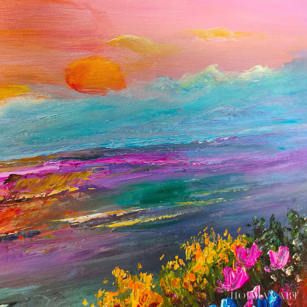 HOLMAN ART Ready to Ship | Watercolor Sunset | 20''X40'' | 50x100cm | Frameless - image 5