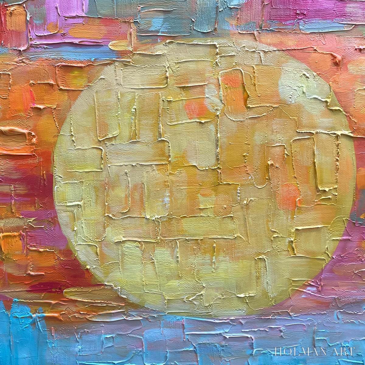 HOLMAN ART Harvest Moon – Textured Impasto Landscape Oil Painting - image 5