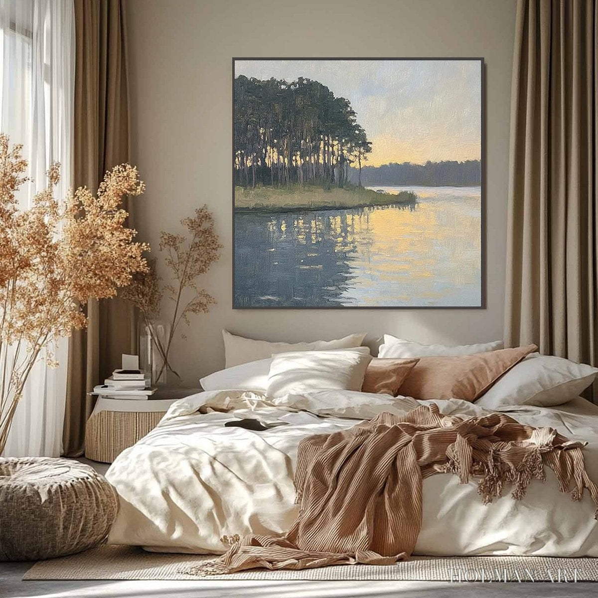 HOLMAN ART Golden Hour Serenity – Tranquil Landscape Oil Painting - image 6