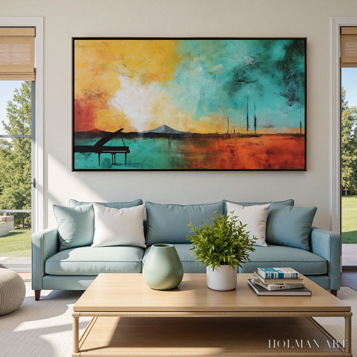 HOLMAN ART Sonata Horizon – Vibrant Abstract Landscape Oil Painting - image 2