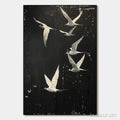 HOLMAN ART Night Flight – Monochromatic Birds in Flight Oil Painting - image 1