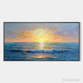 HOLMAN ART Golden Horizon – Panoramic Coastal Sunset Oil Painting - image 1