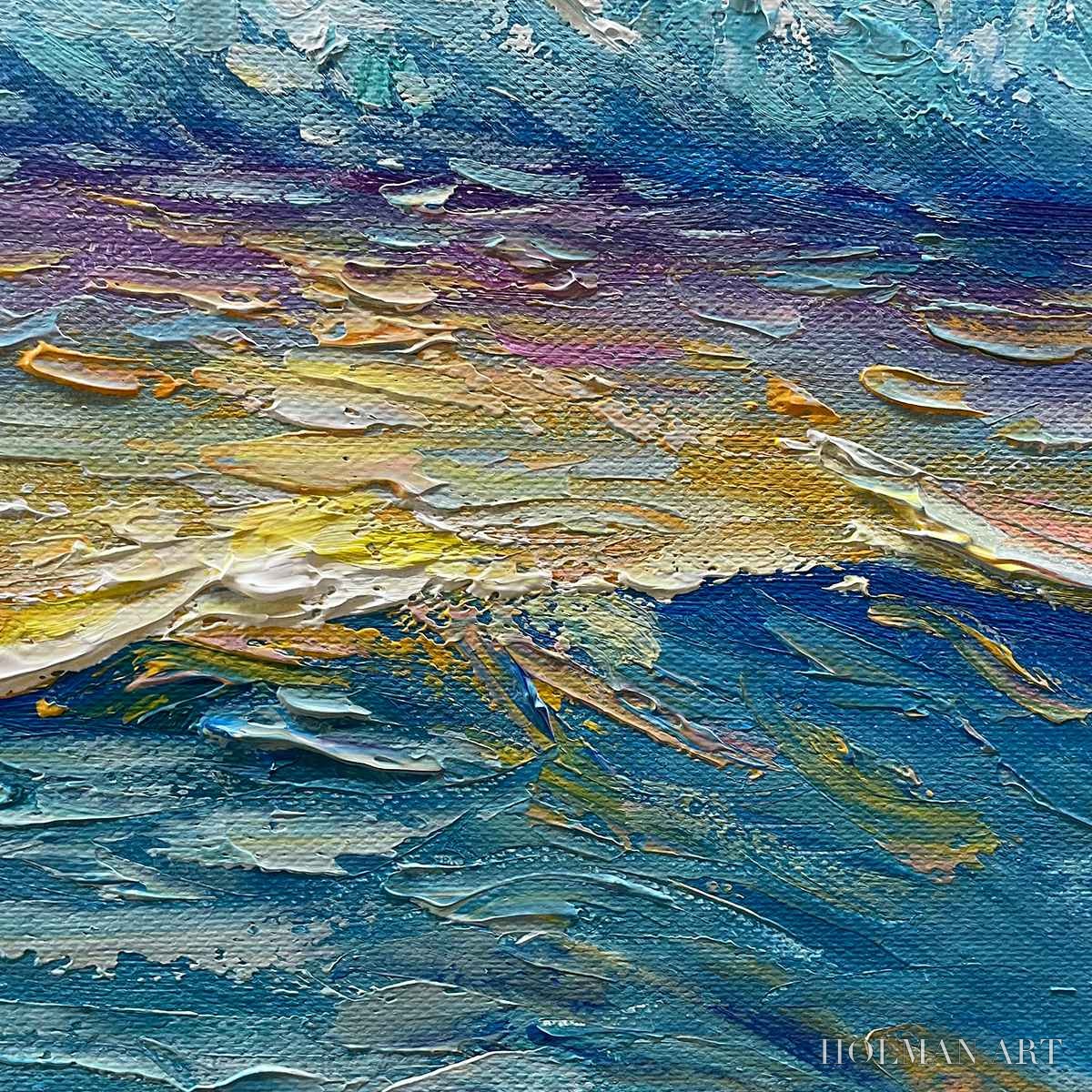 HOLMAN ART Golden Horizon – Panoramic Coastal Sunset Oil Painting - image 3