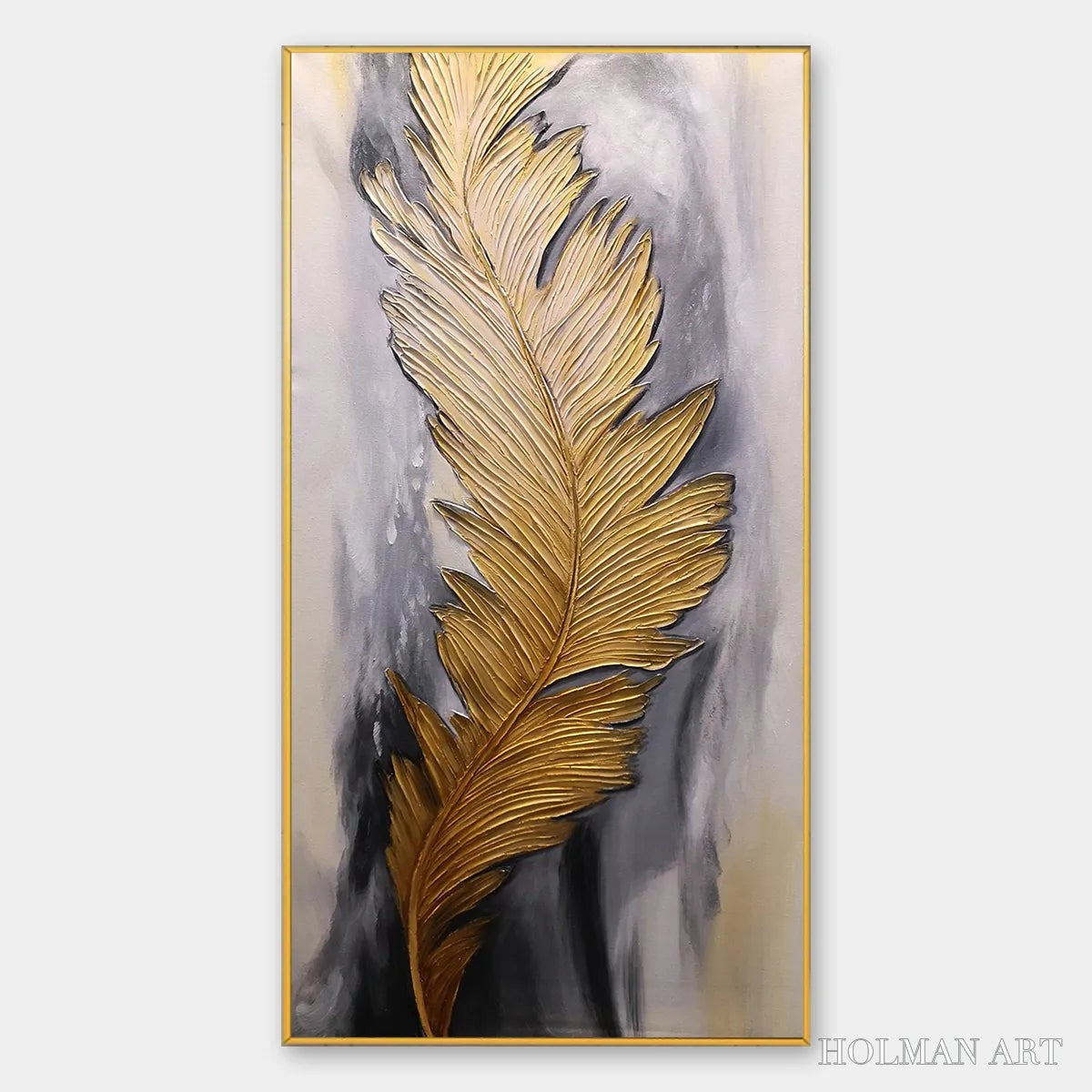 HOLMAN ART Blemished Sky – Abstract Feather Oil Painting - image 1