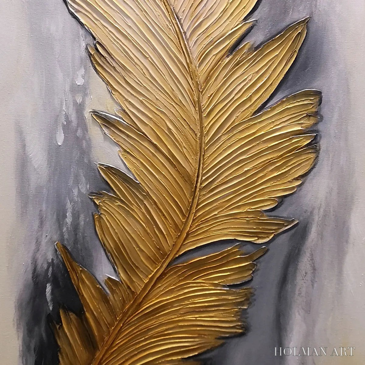 HOLMAN ART Blemished Sky – Abstract Feather Oil Painting - image 3