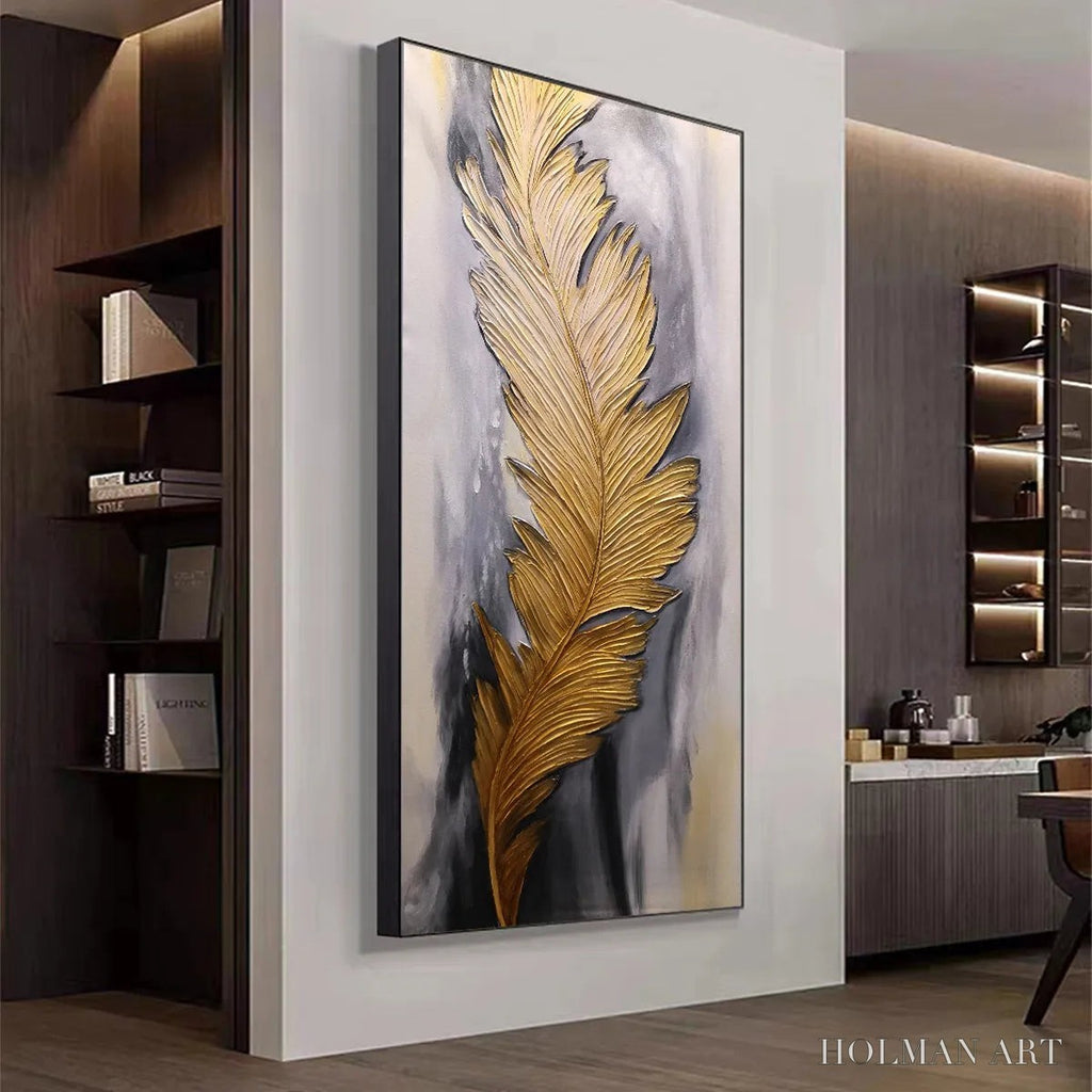 HOLMAN ART Blemished Sky – Abstract Feather Oil Painting - image 4