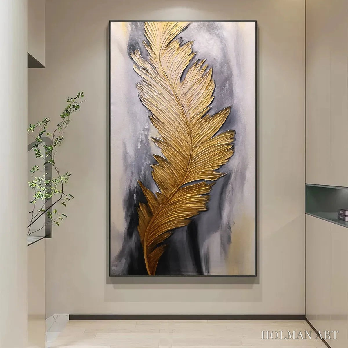 HOLMAN ART Blemished Sky – Abstract Feather Oil Painting - image 6