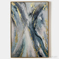 HOLMAN ART Celestial River – Vertical Abstract Oil Painting with Gold Leaf Accents - image 1