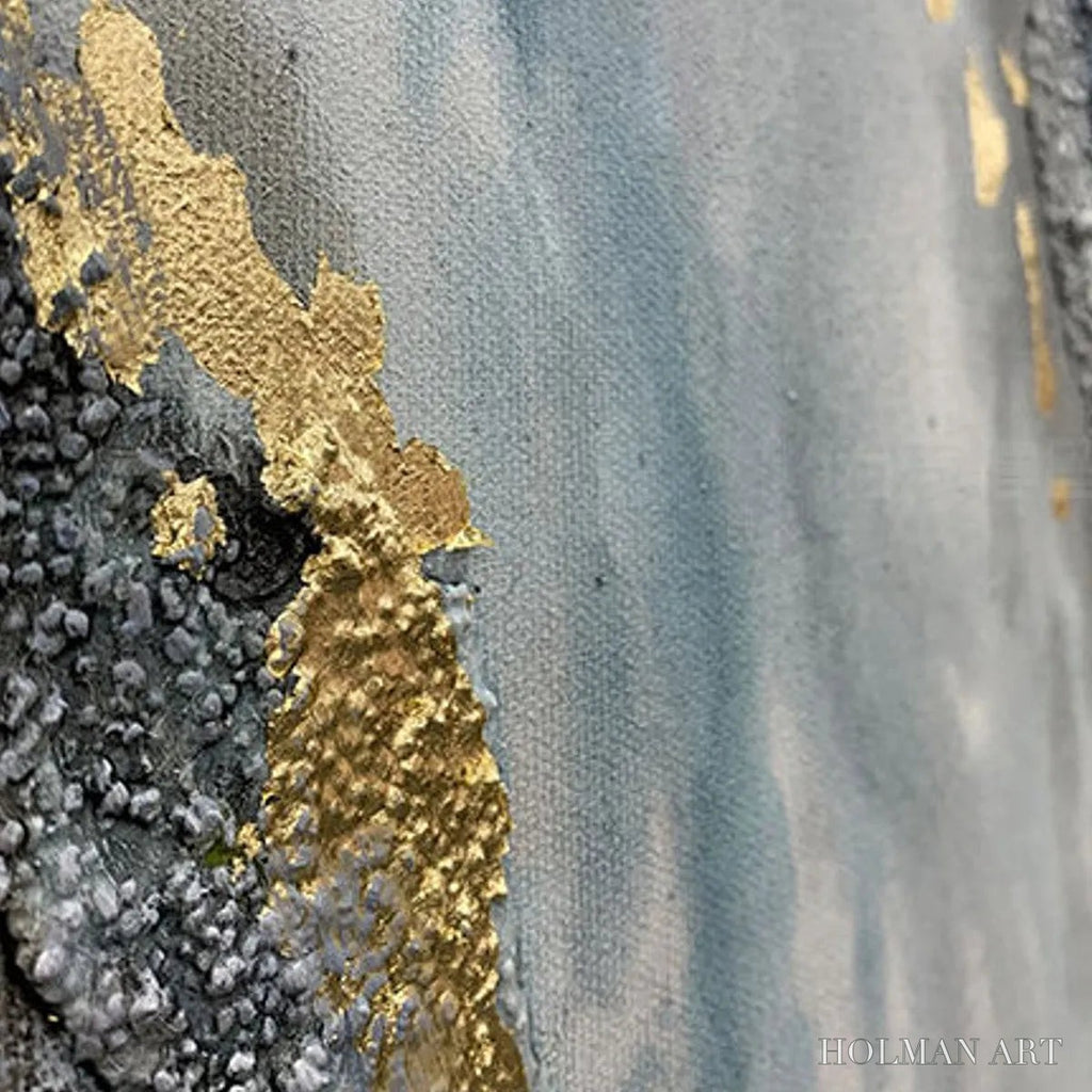 HOLMAN ART Celestial River – Vertical Abstract Oil Painting with Gold Leaf Accents - image 6