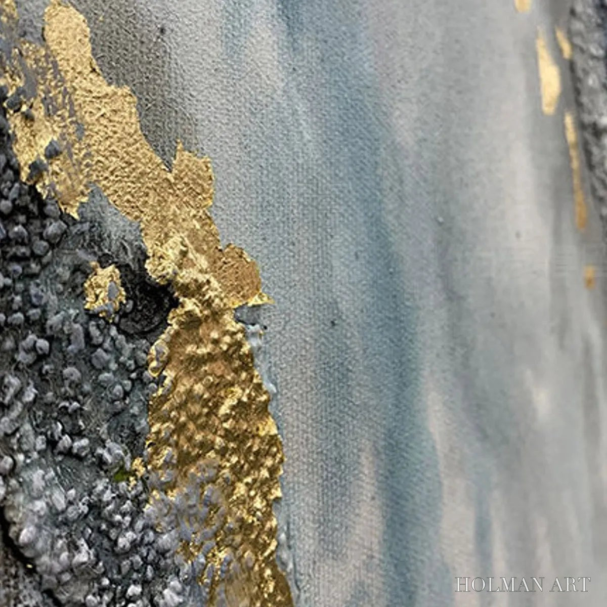 HOLMAN ART Celestial River – Vertical Abstract Oil Painting with Gold Leaf Accents - image 6